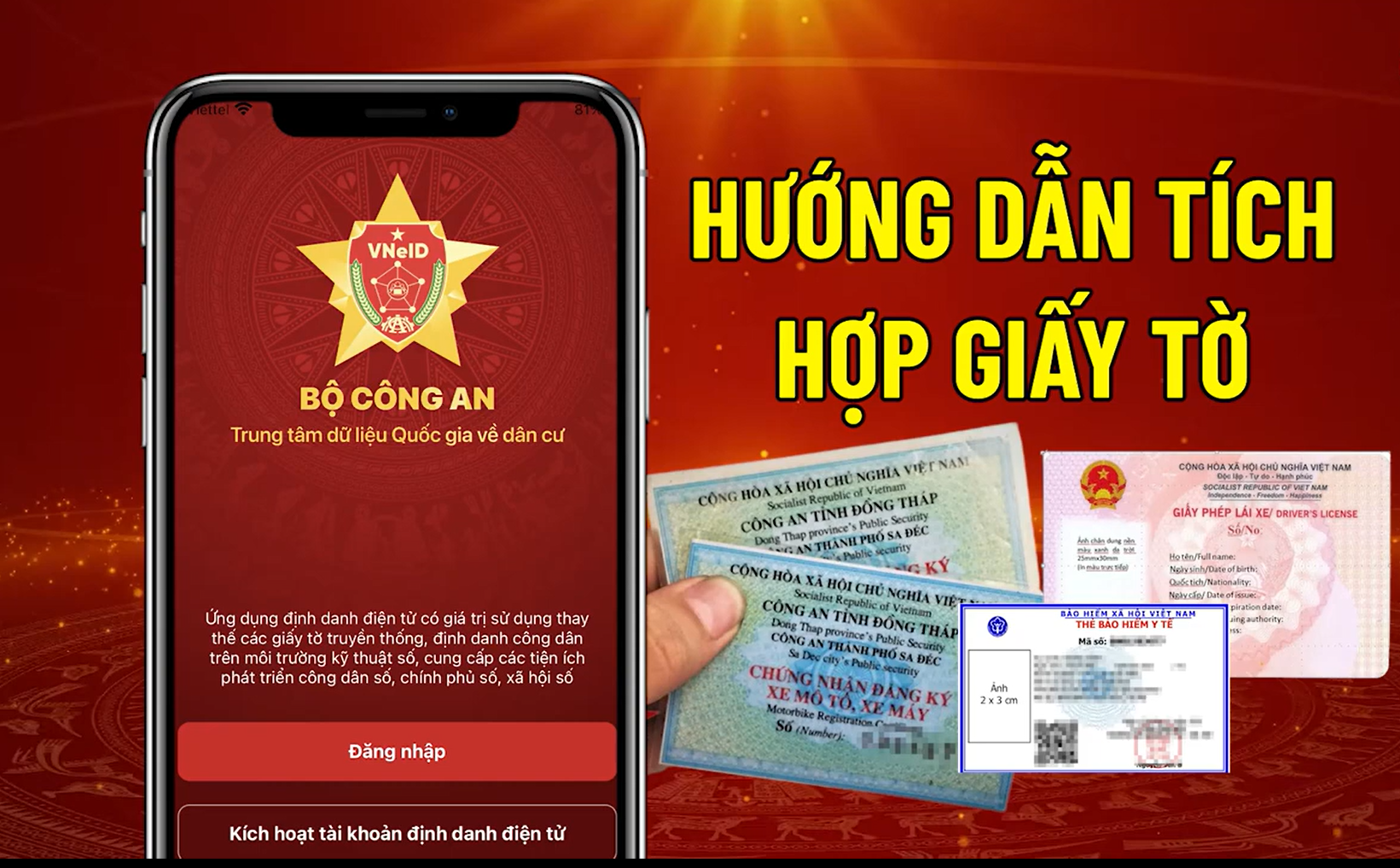 Hướng dẫn tích hợp giấy tờ vào VNeID